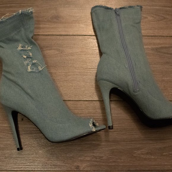 BRAND NEW HEELS BOOTS JEANS OPEN TOES - Picture 3 of 5